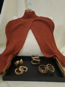 Orange  Sweater Shrug for women, accessories not included.