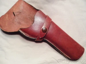 VINTAGE REDHEAD BRAND #1219-DB BROWN LEATHER 6" BBL REVOLVER HOLSTER - Picture 1 of 5