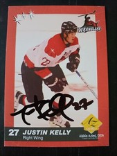 Las Vegas Wranglers Justin Kelly Signed Playercard 2003 Ice Hockey
