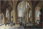Ölgemälde handbemalt auf Leinwand ""Das Innere einer gotischen Kathedrale""@N14240