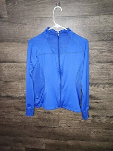 Tangerine Womens Jacket Size Medium Solid Blue Full Zip Zipper Pockets - Picture 1 of 6