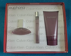 Euphoria by Calvin Klein 3pc Gift Set 3.3 B.L + 0.33 EDP + 0.5 EDP Women - Picture 1 of 13