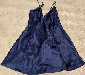 Vintage Frederick’s Of Hollywood Satin nightgown Chemise Lingerie Blue - Picture 1 of 9
