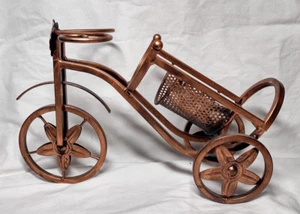 Tabletop Bicycle Wine Rack / Wine Bottle Holder Copper Metalic Color - Picture 1 of 10