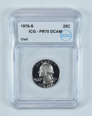 1976-S Washington Quarter CLAD PR70 DCAM ICG *6876 - Image 1 of 4