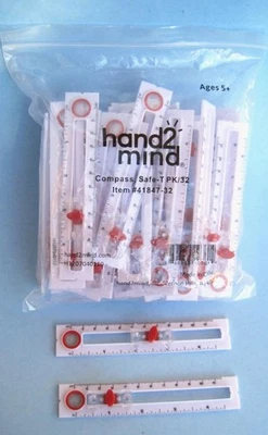 Hand2mind Safe-T Brújula Aula Set 32 Cirlec Herramienta de Dibujo Matemáticas Geometría Foto 1 de 3