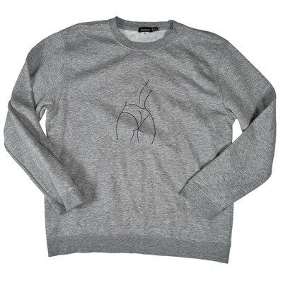 BOOHOO Gris Manga Larga Cuello Redondo Gráfico Sudadera Para Hombre 24 EE. UU. Grande Foto 1 de 4