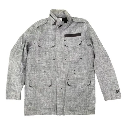 Куртка мужская Nike M65 большая серая спортивная одежда военное полевое пальто с капюшоном дождевая - Изображение 1 из 4