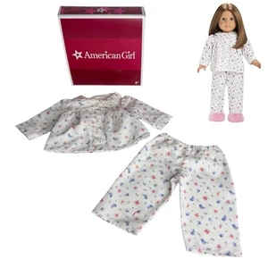 Muñeca American Girl Emily Pijama Blanco Floral Franela Pijamas Botón Top Pantalones Caja - Imagen 1 de 6
