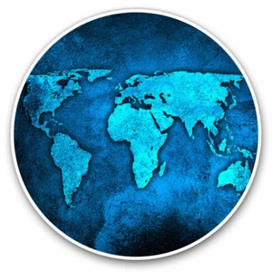 2 x autocollants vinyle 20 cm - carte du monde Terre voyage amusant cadeau cool #3799 - Photo 1/9