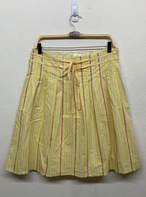 Falda acampanada Old Navy para mujer amarilla con rayas rosas, talla 8 usada en excelente estado Foto 1 de 4