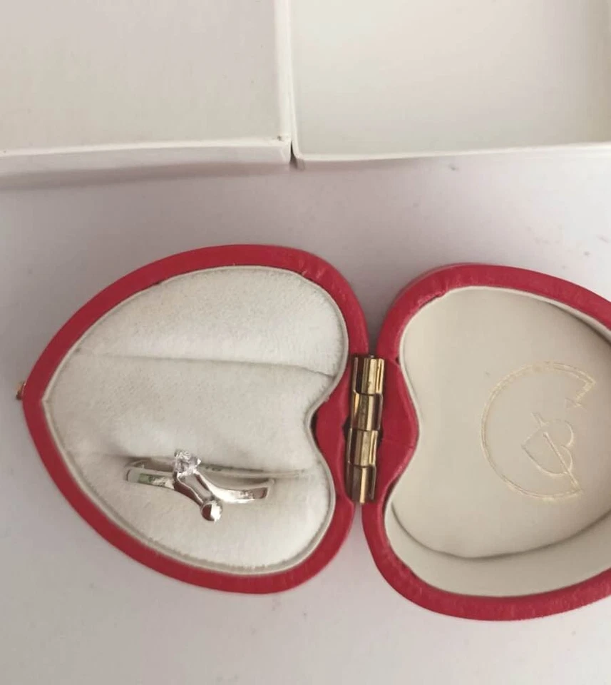 ANELLO SOLITARIO ARGENTO 925 rodiato effetto oro bianco ZIRCONE CONTRARIE' - Immagine 1 di 1