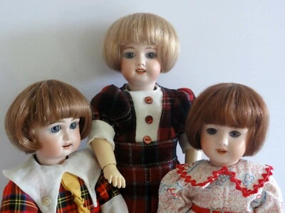 PERRUQUE cheveux naturels - POUPÉE ancienne ou moderne -Taille BLEUETTE (Luc)  - Photo 1/4