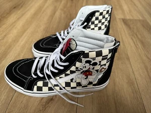 Vans Sk8-Hi Zip Classic Disney Mickey Mouse Checker Board Check Shoes UK 5 EU 38 - Picture 1 of 7