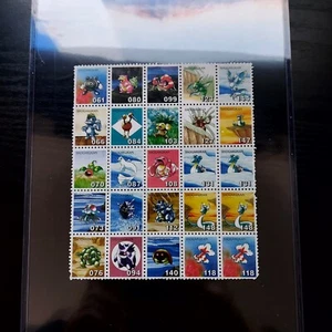 1997 Pokemon Shogakukan Stamps uncut sheet base set Gengar slowbro collection - Picture 1 of 3
