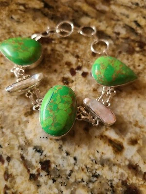 Pulsera turquesa verde cobre Foto 1 de 4