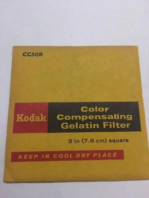 NEW Kodak No CC50R (1496751) Color Compensating Filter 3" x 3" SEALED ORIGINAL - Image 1 of 2