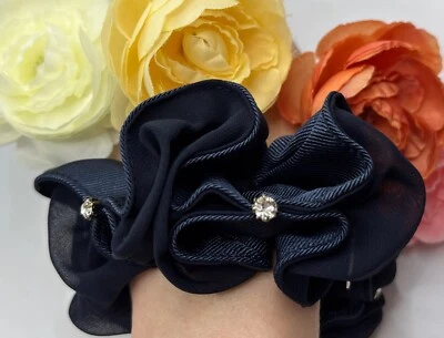 Chou Chou de pelo de gasa azul marino marca IMPRESSION | NUEVO Foto 1 de 4