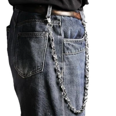 Mujeres Cleanfit Calavera Punk Cartera Cadena Llavero Jeans Pantalones Cadena Hombres Collar Foto 1 de 4
