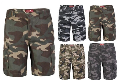 Mens Camouflage Cargo Combat Shorts Army Work Casual Cotton Chino Half Pant Camo - Image 1 of 4