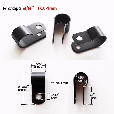 25pcs Black Nylon Plastic 3/8” Cable Clamp Wire Electrical Hose Loop Fixer Tie  - Image 1 of 3