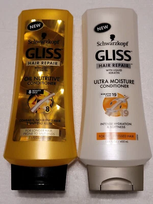 LOTE 2 Schwarzkopf GLISS Aceite Reparador de Cabello Nutritivo + Acondicionadores Ultra Hidratantes Foto 1 de 2