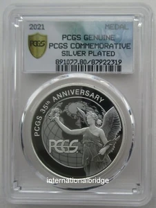 2021 El 35 aniversario de PCGS medalla de plata conmemorativa imagen de panda 40 mm - Imagen 1 de 4