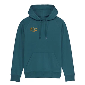 Felpa Con Cappuccio ZERO  Color Petrolio Maniche Raglan Hoodie Sweatshirt - ゼロ - Picture 1 of 2