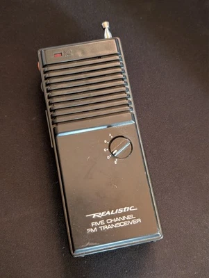 Realistic Five Channel FM Transceiver Walkie Talkie Radio Shack Vintage Untested - Image 1 of 3