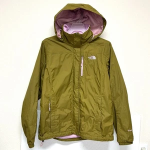 Giacca a vento impermeabile North Face donna Hyvent zip con cappuccio M verde outdoor - Foto 1 di 14