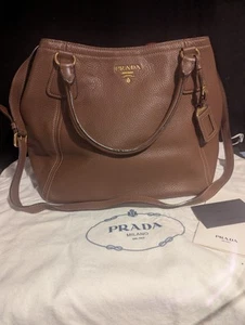 PRADA Brown Leather Shoulder Bag - Picture 1 of 4