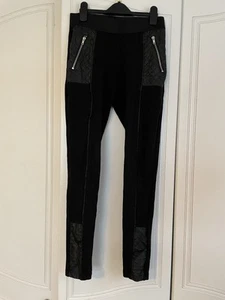 Black H&M Leather Looking Legging Trousers Size Small - Picture 1 of 6