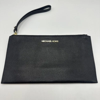 Michael Kors Leather Black Jet Set Item Wristlet EUC - image 1 of 4