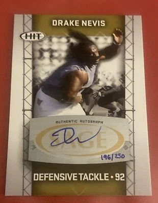 Drake Nevis 2011 SAGE HIT A92  AU  Autographs  Auto/250 - Image 1 of 2