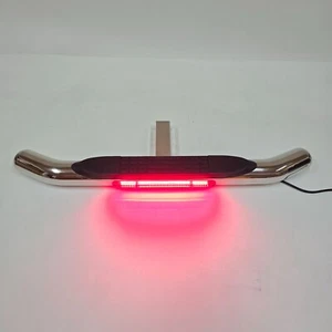 For 2" Receiver 36" Chrome Steel Tow Hitch Step Bar Guard Red LED Stop 4Pin Plug - Foto 1 di 8
