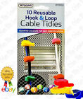 10 Reusable Loop & Hook Cable Tidies Ryson Nylon Strap Ties Organiser 5 Colors