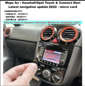 VAUXHALL OPEL SAT NAV MAP UPDATE MICRO CARD 2022 TOUCH & CONNECT - Picture 1 of 2