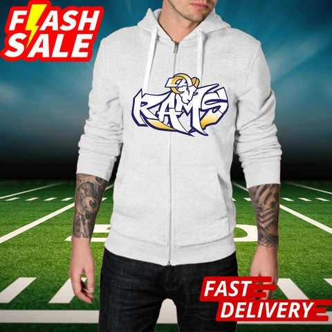 Rams Zip Up Hoodie Mens, sml, Med, Lrg, xl, 2xl, 3xl, 4xl, 5xl, Game Hoodie Cover