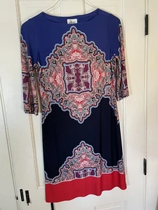 VESTIDO FUNDA DE MUJER MULTICOLOR MANGA 3/4 COLECCIÓN DM TALLA 4 -438 - Imagen 1 de 10