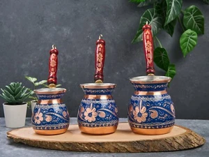 Copper Turkish Greek Coffee Maker Pot,  Cezve Briki, Stovetop Copper Maker - Picture 1 of 13