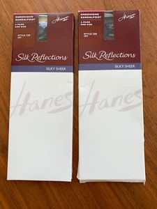 Hanes Ginocchiere Riflessi Seta Stile Sandlefoot 725 Jet Black 4 Paia, 2 Scatole - Foto 1 di 3