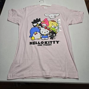 Hello Kitty and Friends Mens Medium T-shirt Tee Group Over Name Light Pink New - Picture 1 of 5