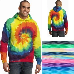 Port & Company ® Tie-Dye Pullover Hooded Sweatshirt PC146 Mens Sizes S-4XL - Picture 1 of 55