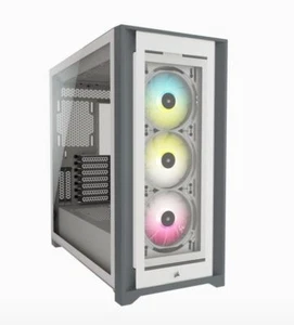 Corsair iCUE 5000X RGB Tempered Glass ATX Mid Tower Smart Case f/ Gaming PC WHT - Picture 1 of 2