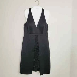 WHBM x Aidan Mattox Black Lace Scuba Mini Dress NWT Sz 10 Cocktail Party Formal - Picture 1 of 11