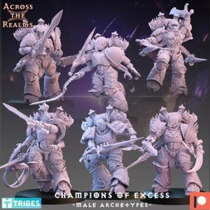 Champions of Excess - Male Archetypes V1 (x6)/TTRPG/Wargaming/Grimdark - Picture 1 of 1