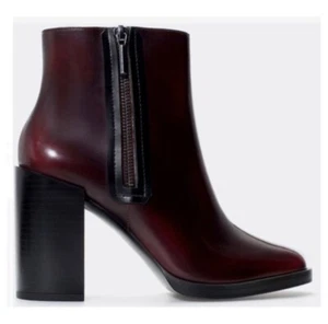 Zara Trafaluc Red Patent Ankle Boots 36 $275 - Picture 1 of 8