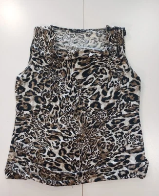 Top cuello capucha estampado animal cable y calibre para mujer talla M elástico sin mangas Foto 1 de 4
