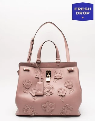 RRP€1635 VALENTINO GARAVANI Leather Tote Bag Rockstuds Flowers Padlock Turn Lock - Image 1 of 4