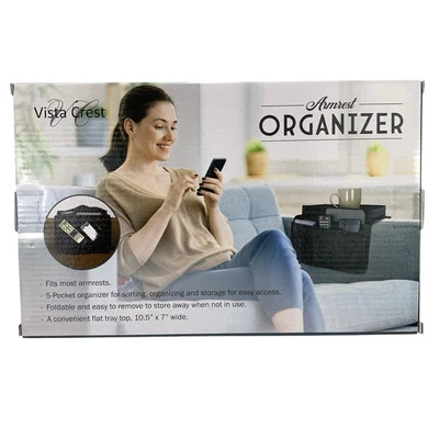 Vista Crest Armrest Organizer Black 5 Pockets Flat Tray top NIB - Image 1 of 2